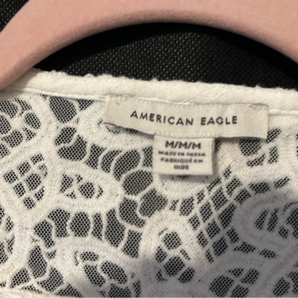 American Eagle White Lace Top